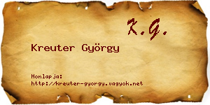 Kreuter György névjegykártya
