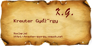 Kreuter György névjegykártya