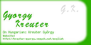 gyorgy kreuter business card